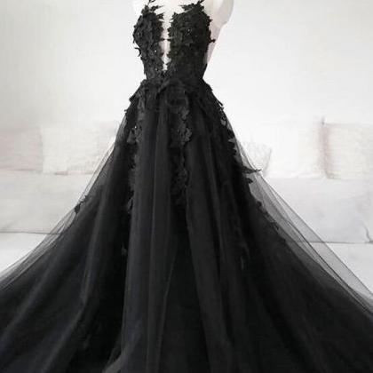 Sexy Sheer Black Long Prom Dresses ..