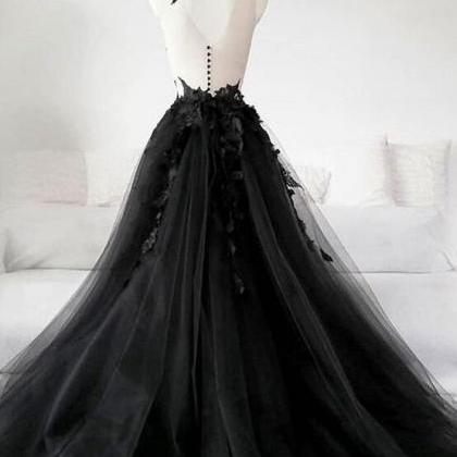 Sexy Sheer Black Long Prom Dresses ..