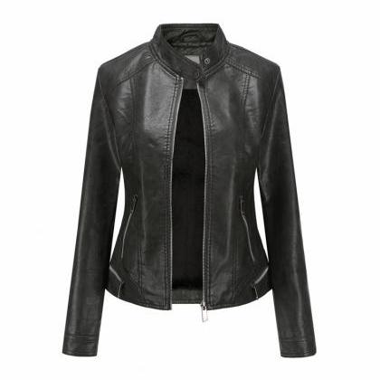 2020 Winter Pu Leather Jacket For Women Plus..