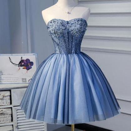 Mini Short Blue Homecoming Dress Pr..