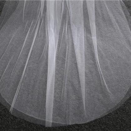 3 Meters Long White Tulle Veils wit..