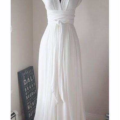Sexy V Neck Bohemian Long Wedding Dresses Cap Sleeve Bridal Gowns Plus Size