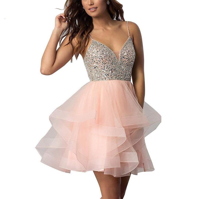 tulle mini prom dress