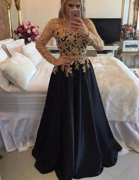 black and golden gown