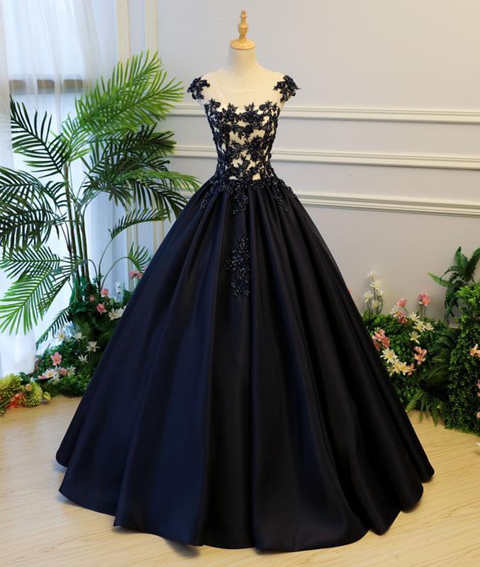cap sleeve long black dress
