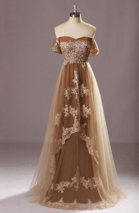 dark champagne wedding dress