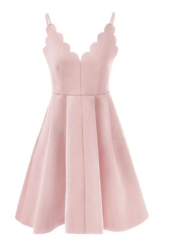 Sexy Spaghetti Strap Short Pink Homecoming Party Dress 2020 Vestidos De Festa