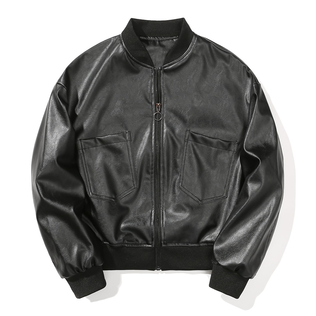 2020 Casual Baseball Jacket Pu Leather For Women Full Sleeve Lady Moto ...