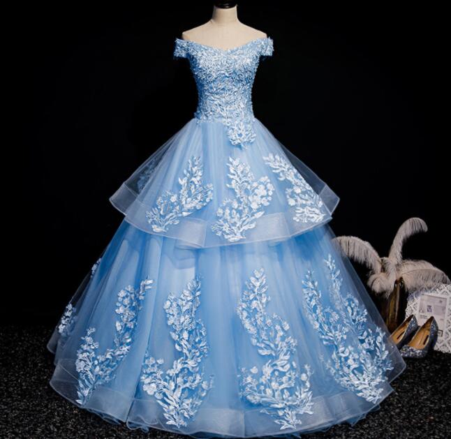 Sky Blue Quinceanera Dress For 16 Year Birthday Long Party Dresses Off ...