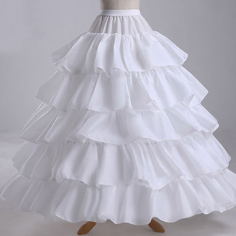 Tiered Layers White Petticoat Underskirt Ball Gown For Wedding Dress 