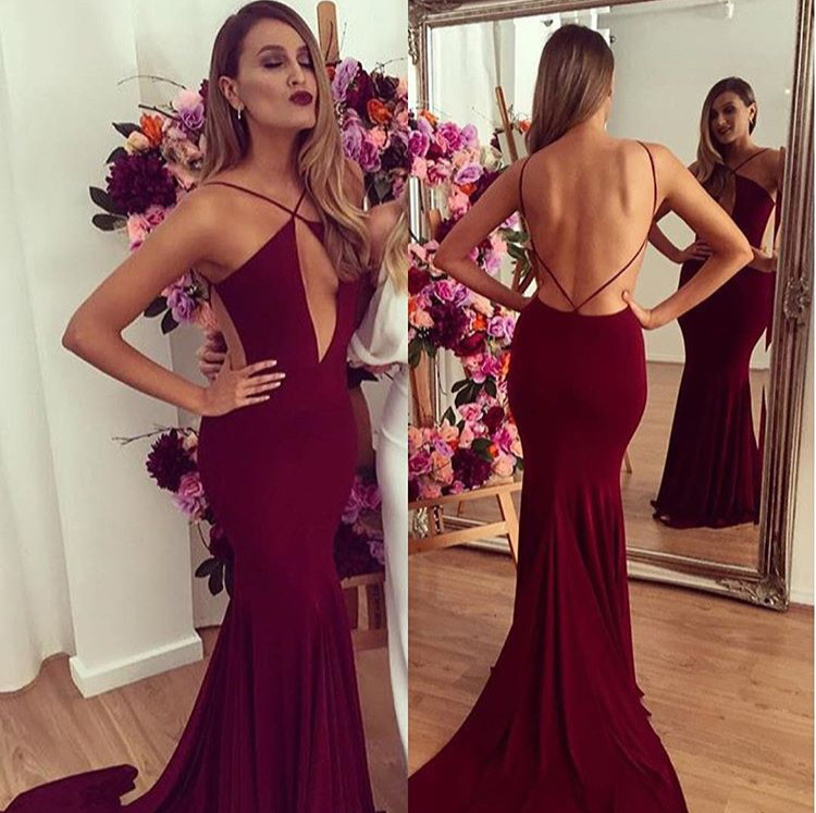 burgundy gala dress