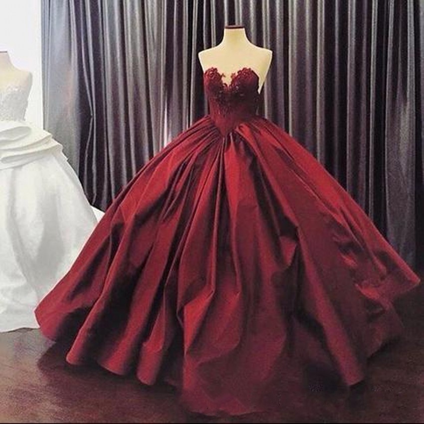 burgundy quinceanera dresses