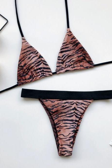 Sexy Leopard print Bikini Set for Women Lady Summer Beach Short Swimsuit 2 pcs Short Girls Bathing Suit