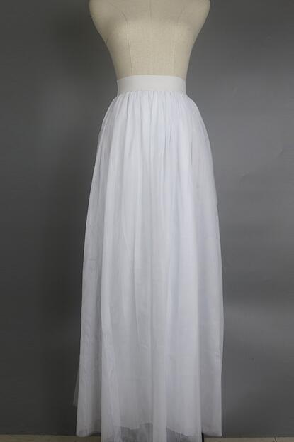 Long Black/White Tulle Lady Skirt Summer Dress Tutu Skirt 