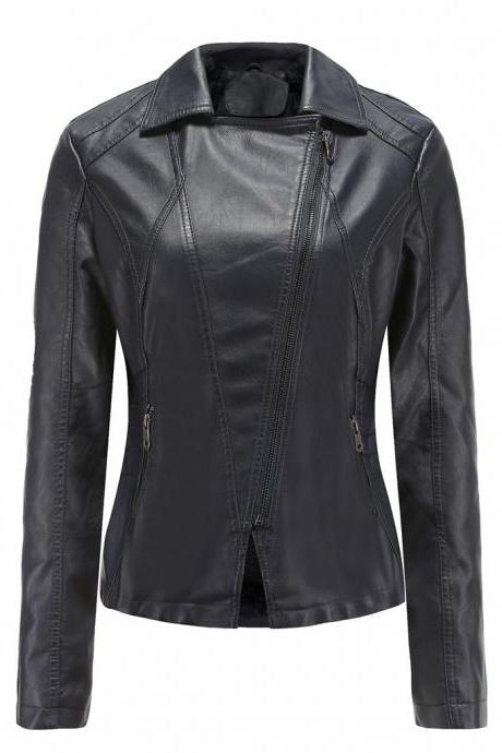 2020 Winter Plus cashmere Women Leather Jacket Slim Short Coat Moto Bike Cool Jackets Outwear Clothing
