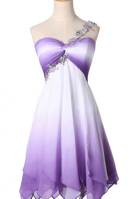 Mini Short Lilac Homecoming Dresses Sexy One Shoulder Short Bridesmaid Gowns Summer Beach Party Dress