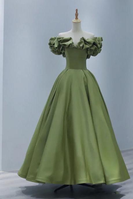 Sexy Off the Shoulder Long Green Prom Dress Party Gowns for Women