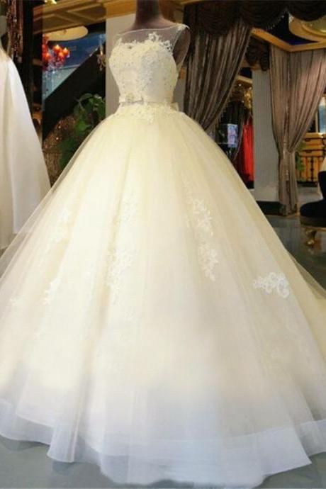 Princess Wedding Dress 2017 Organza Lace Floor-Length Ball Gown Wedding dress Chapel Train Lace up Beading Bridal Gown Custom made