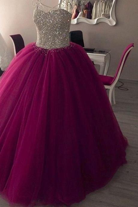 Sweet 15 Year Beaded Purple Quinceanera Dresses Cheap Vestidos 16 Year Prom Dress Ball Gown Sexy Sweetheart Lace Up Back