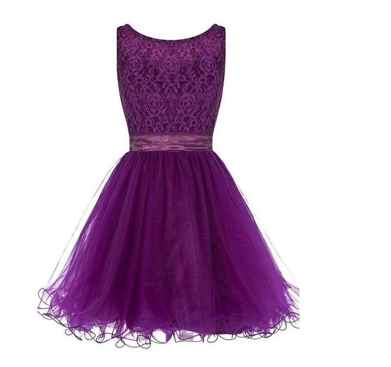 Short Purple Lace Homecoming Dress A Line Sexy Open Back Party Dresses ...