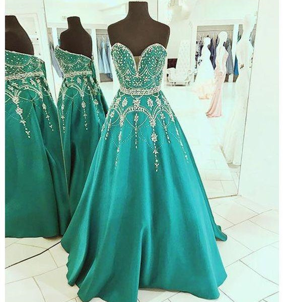 Elegant Formal Evening Gowns Pageant Dress Luxurious Emerald Green Prom
